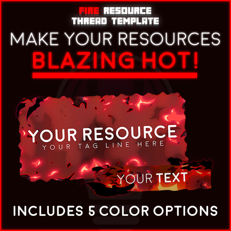 Fire Resource Page Theme Template | Minecraft Store & Listing Graphics