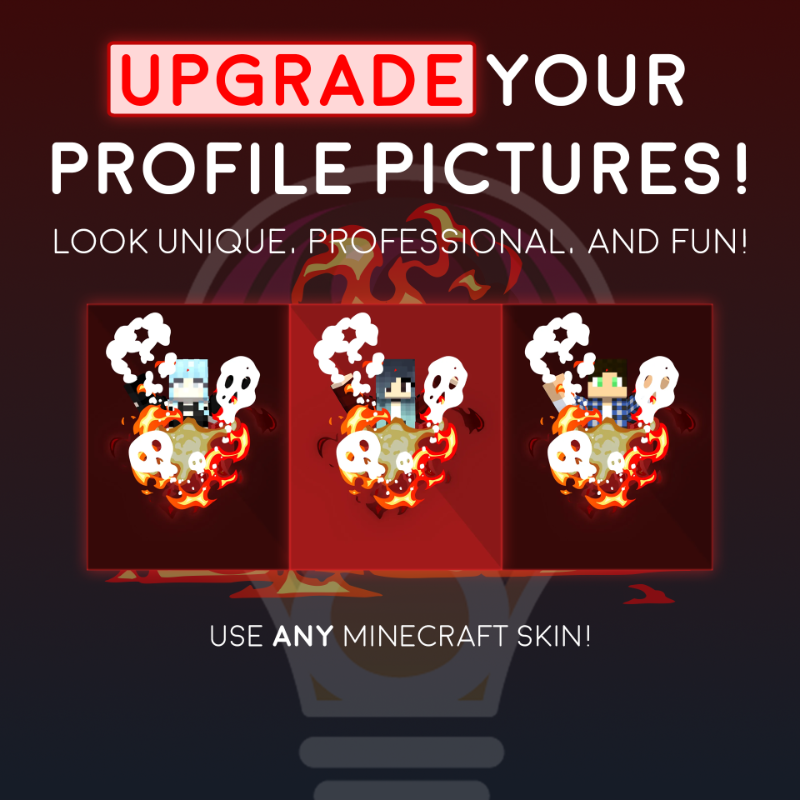 Customizable Fire Profile Picture Template | Minecraft Avatar Graphic